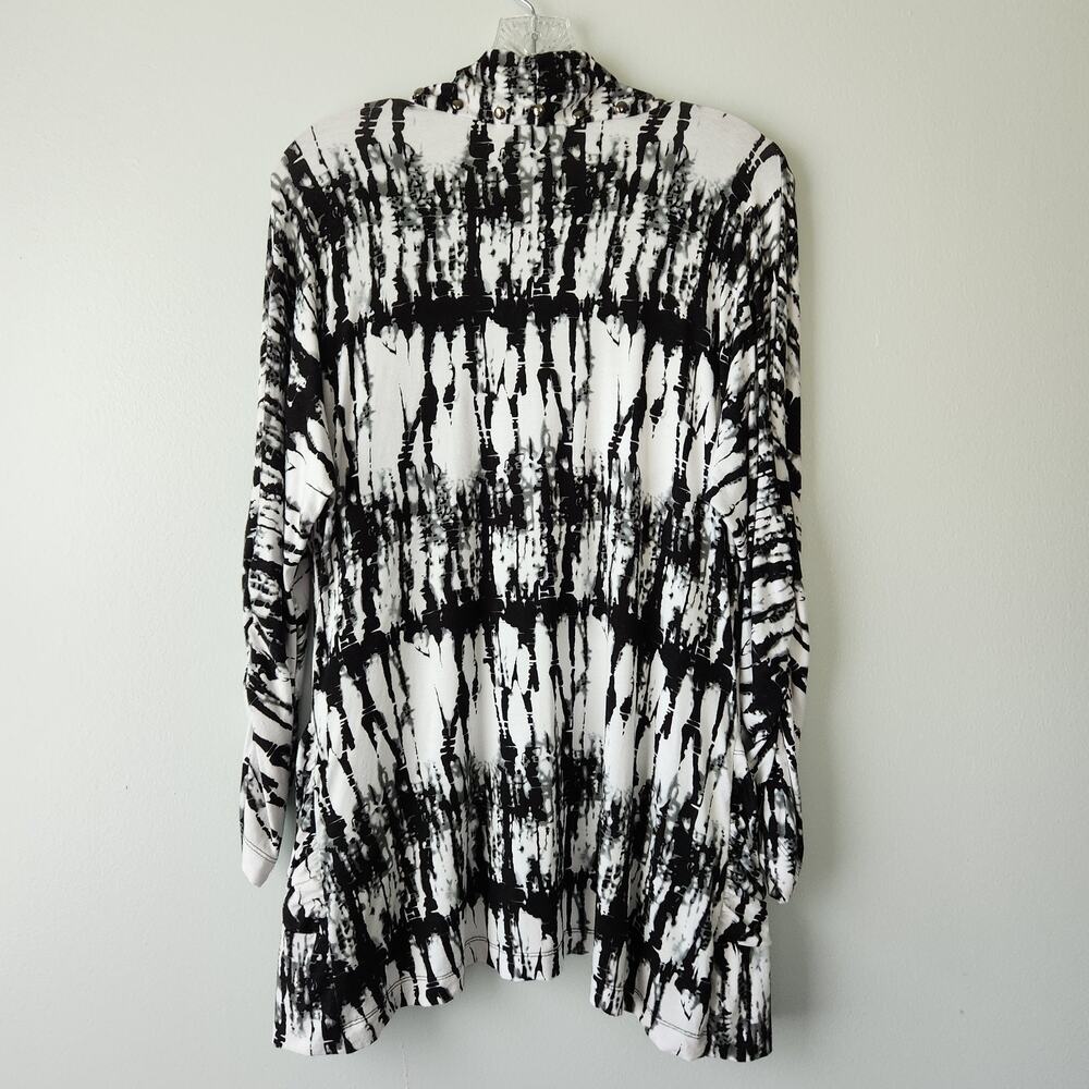 Alberto Makali Cardigan Women's L Black White Black Abstract Beaded Whimsigoth - Picture 7 of 15